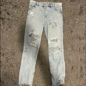 Womens Light Wash Ripped Jeans H & M